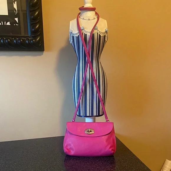 FOSSIL Monica Leather Pink Mini Convertible Crossbody Bag - Picture 2 of 14